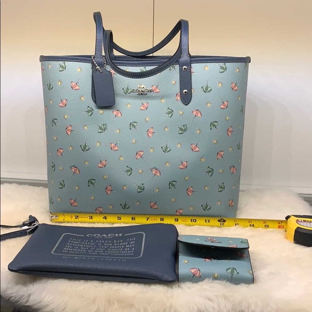Coach Navy reversible tote bag BUNDLE